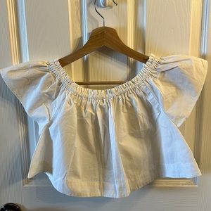 White babydoll crop top
